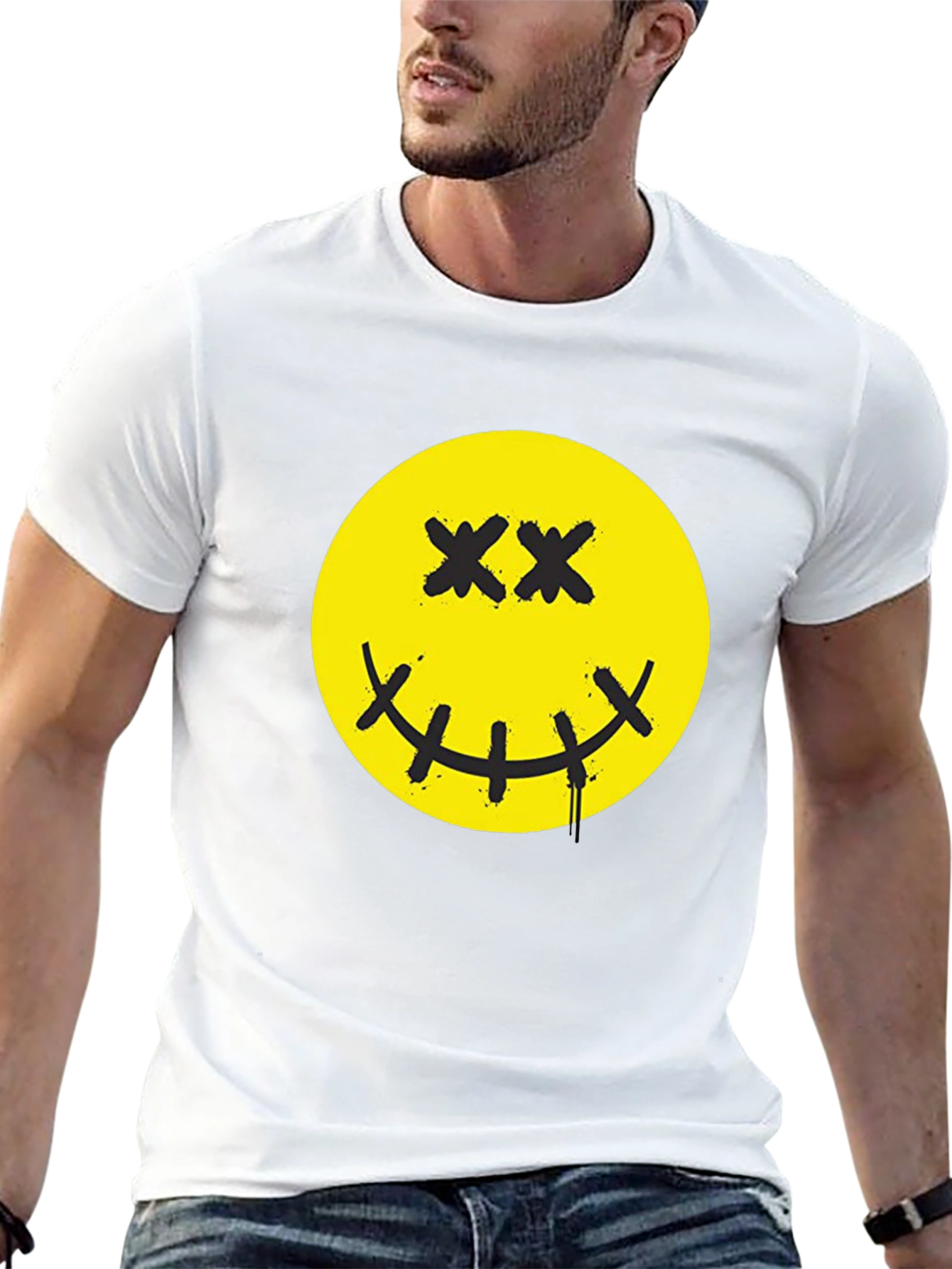 Smiley Face Graphic Print T-Shirt