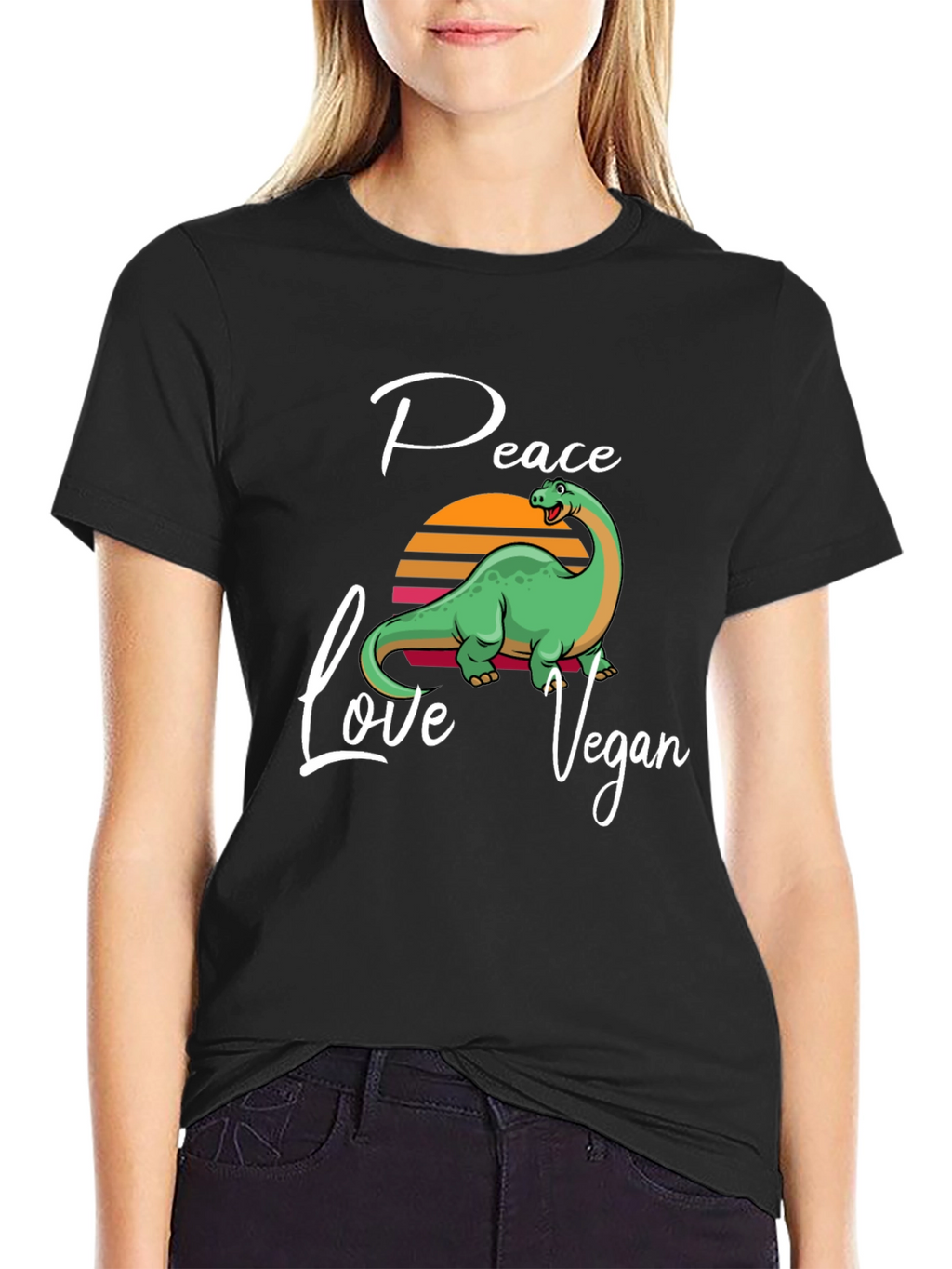 Peace Love Vegan Dinosaur T-Shirt