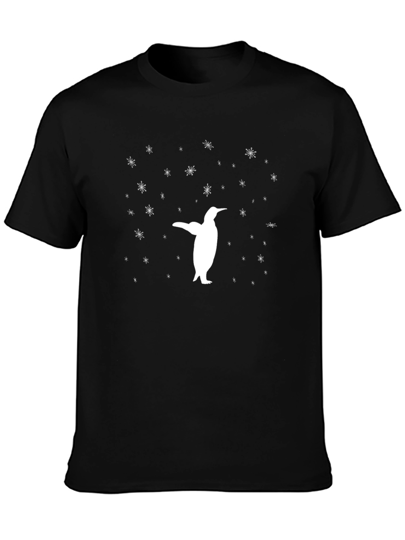 Penguin Snowflake Black Graphic Tee