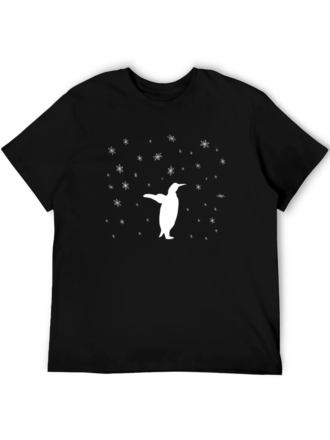 Penguin Snowflake Black Graphic Tee