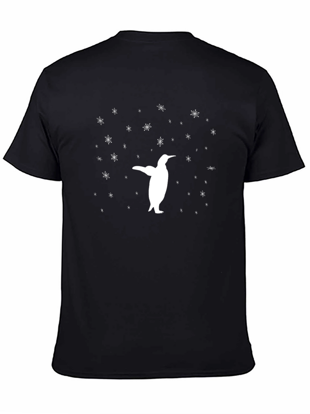 Penguin Snowflake Black Graphic Tee