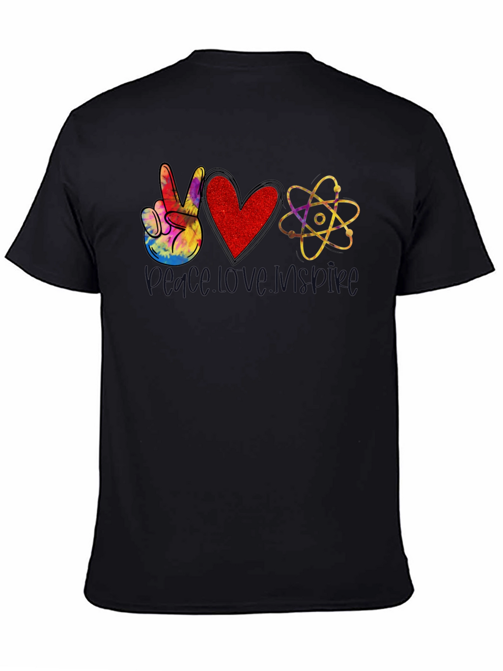 Peace Love Science Black T-Shirt