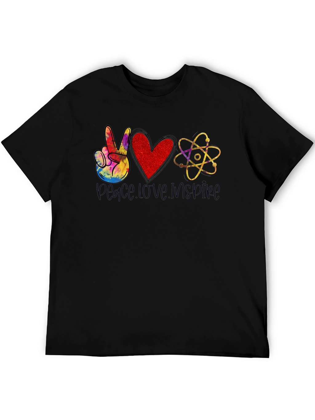 Peace Love Science Black T-Shirt