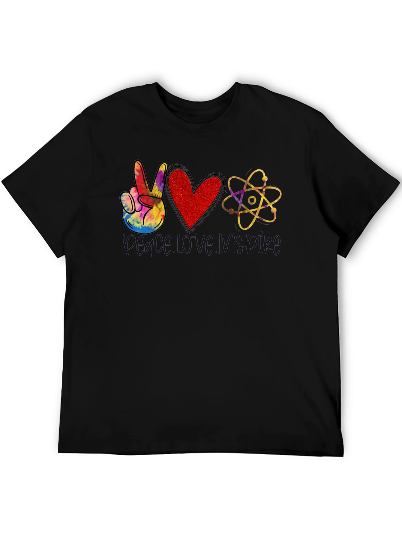 Peace Love Science Black T-Shirt