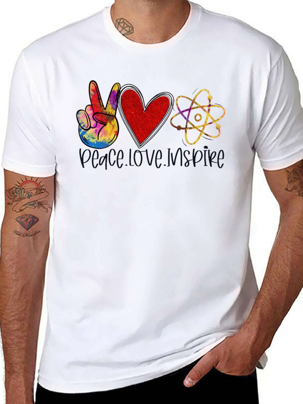 Peace Love Science Black T-Shirt