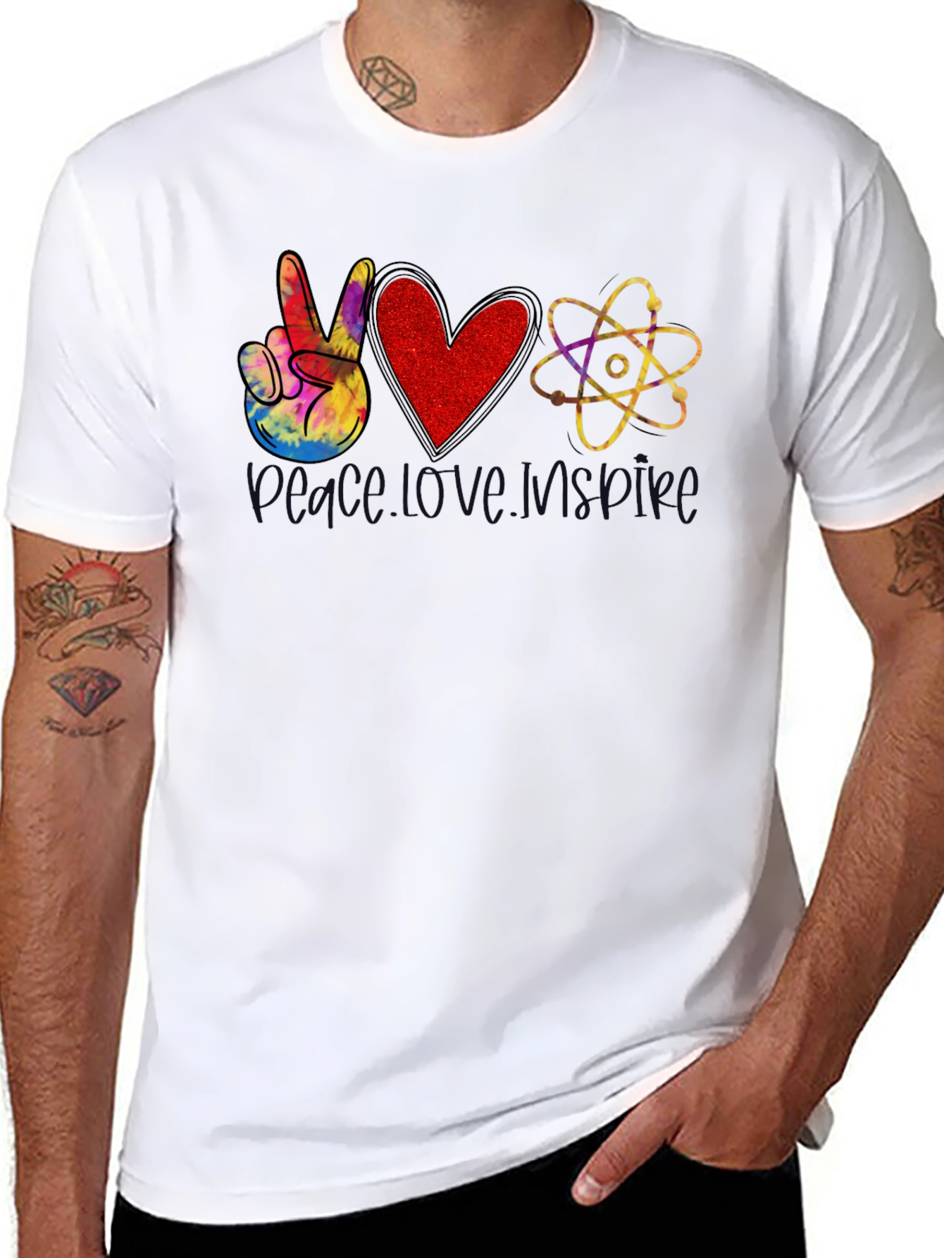Peace Love Science Black T-Shirt