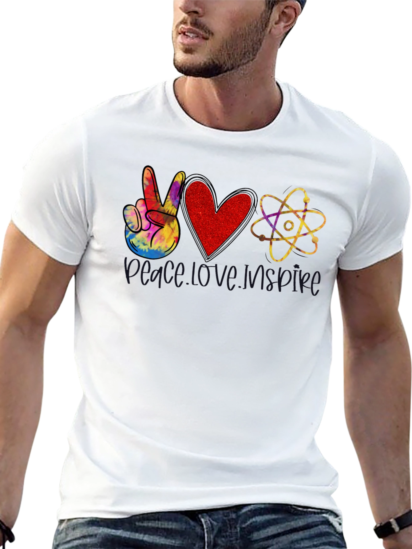 Peace Love Science Black T-Shirt