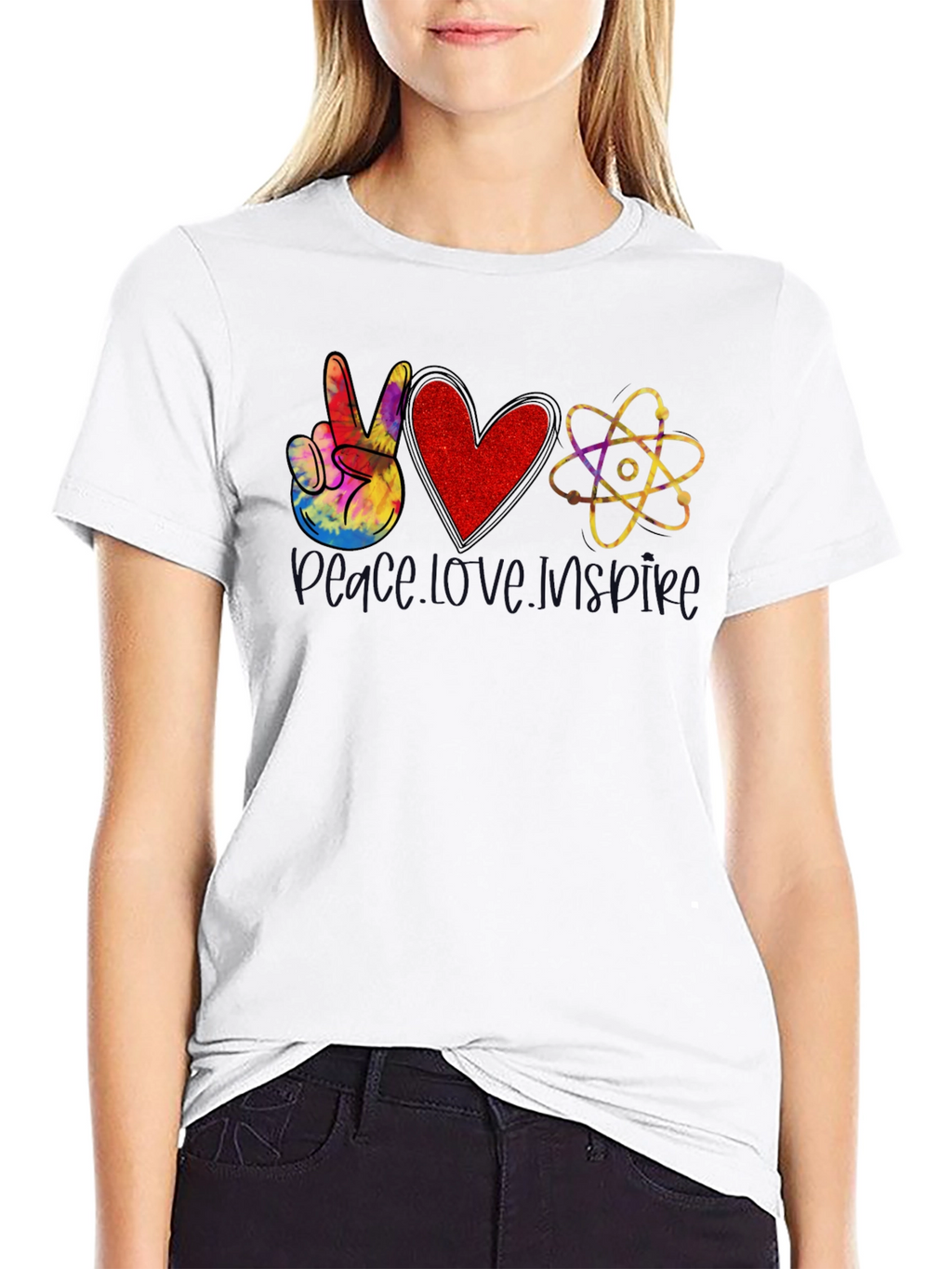 Peace Love Science Black T-Shirt