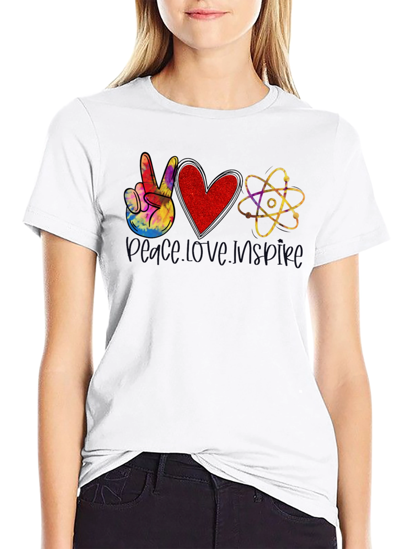 Peace Love Science Black T-Shirt