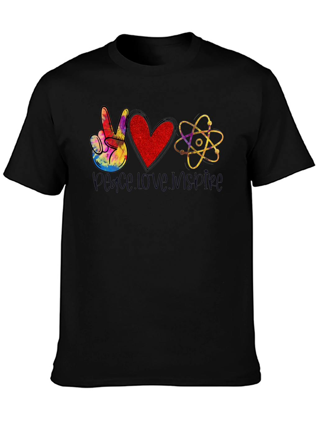 Peace Love Science Black T-Shirt