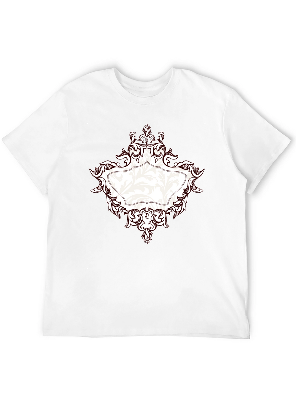 Elegant Black T-Shirt with Ornate Frame Design