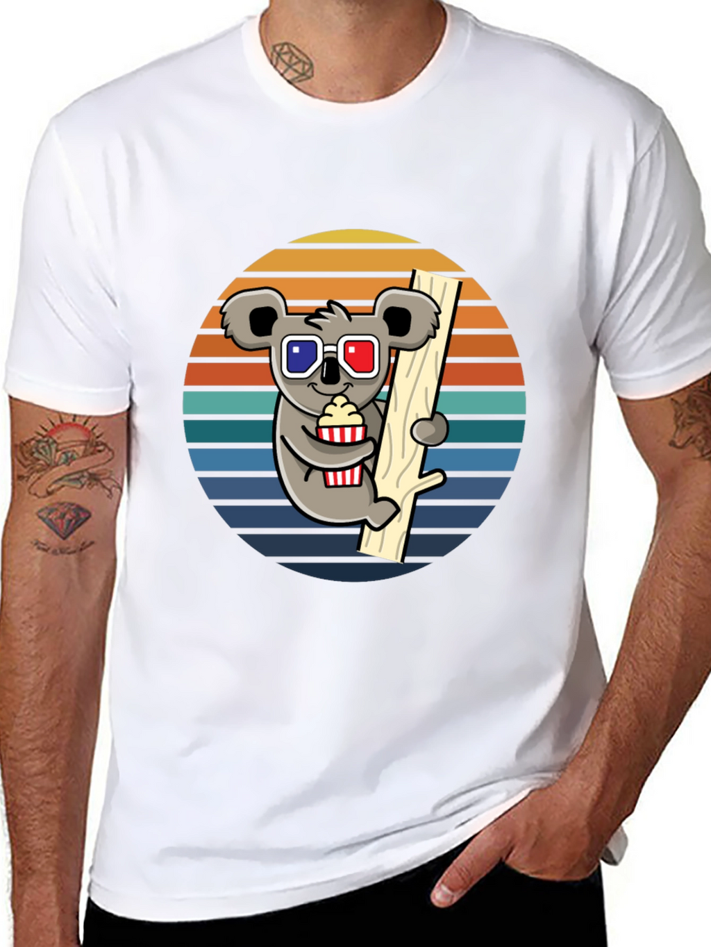 Koala Movie Night T-Shirt - Fun Graphic Tee