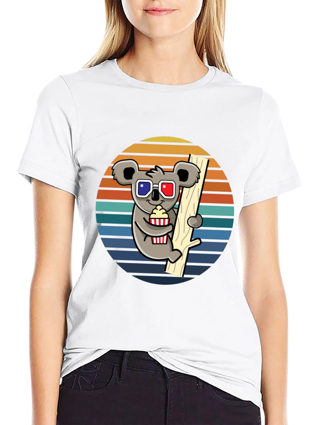 Koala Movie Night T-Shirt - Fun Graphic Tee