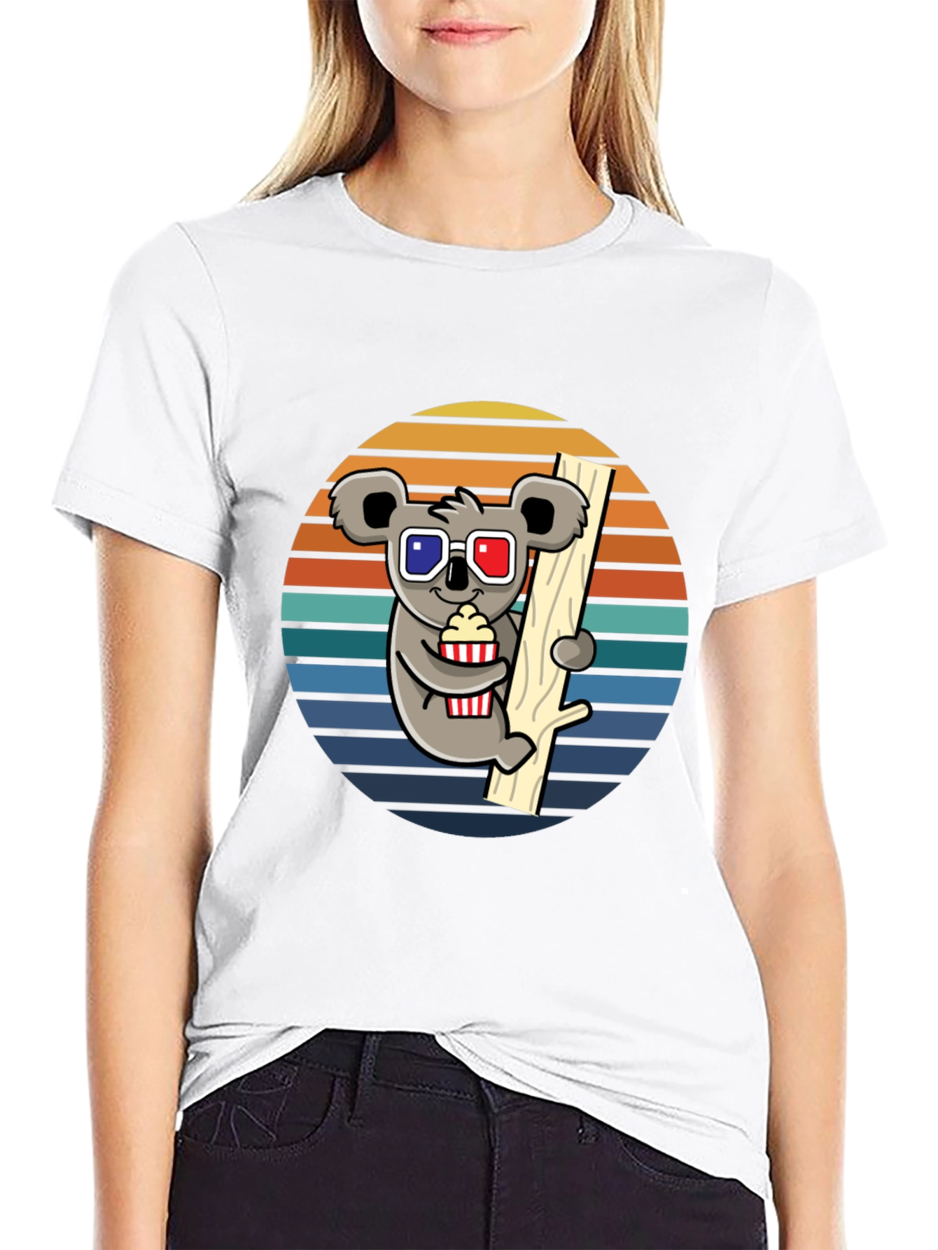 Koala Movie Night T-Shirt - Fun Graphic Tee