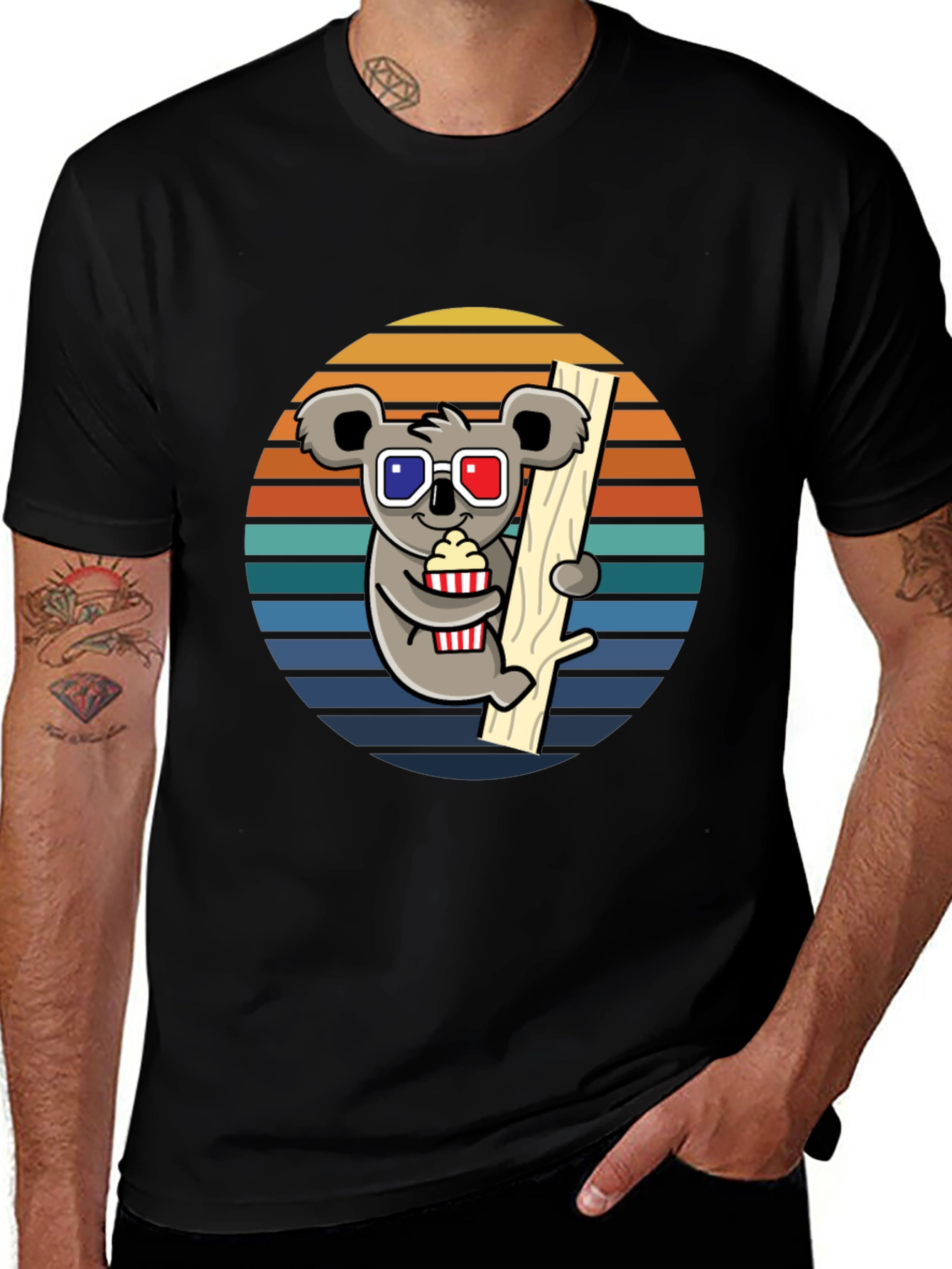 Koala Movie Night T-Shirt - Fun Graphic Tee