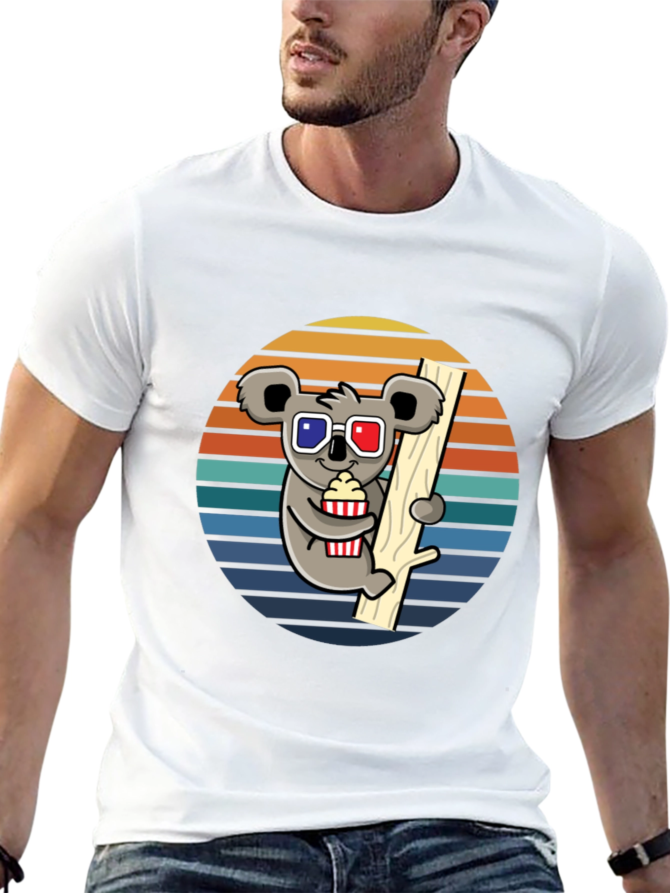 Koala Movie Night T-Shirt - Fun Graphic Tee