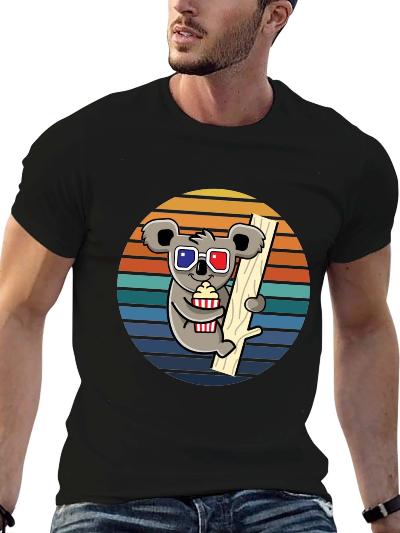 Koala Movie Night T-Shirt - Fun Graphic Tee