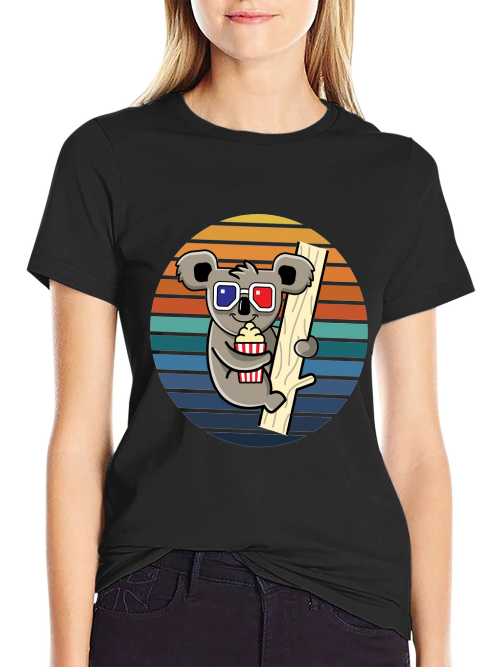 Koala Movie Night T-Shirt - Fun Graphic Tee