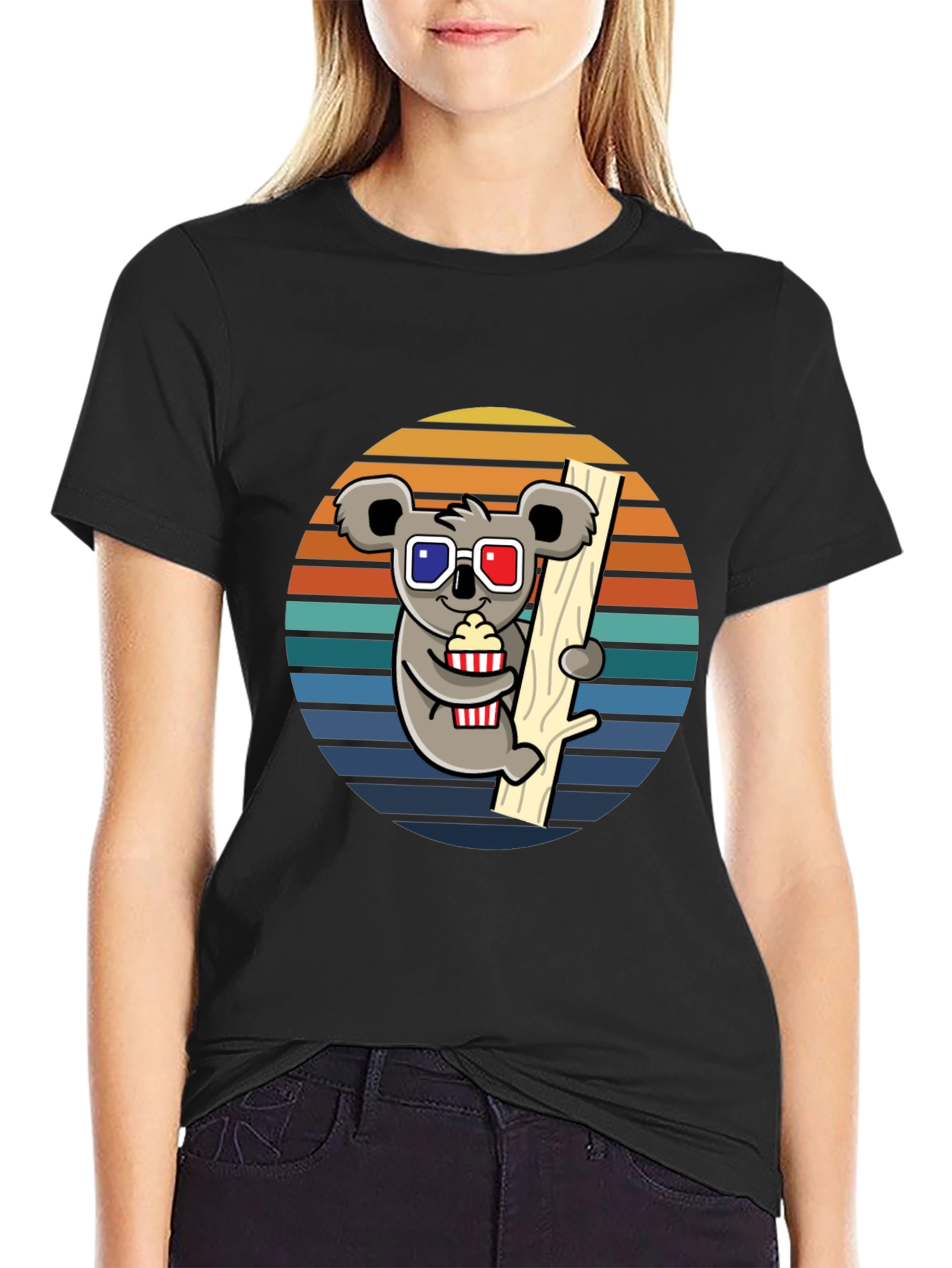 Koala Movie Night T-Shirt - Fun Graphic Tee