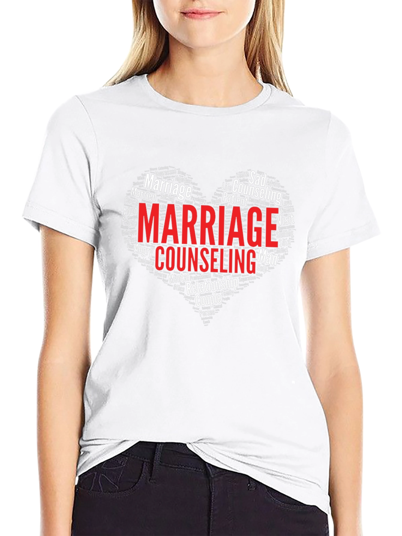 Marriage Counseling T-Shirt Heart Word Cloud
