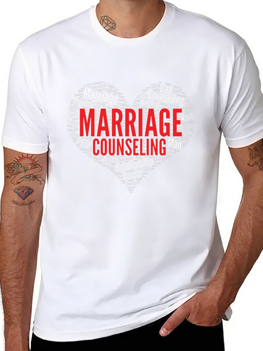 Marriage Counseling T-Shirt Heart Word Cloud
