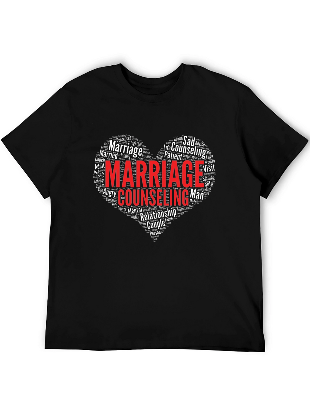 Marriage Counseling T-Shirt Heart Word Cloud