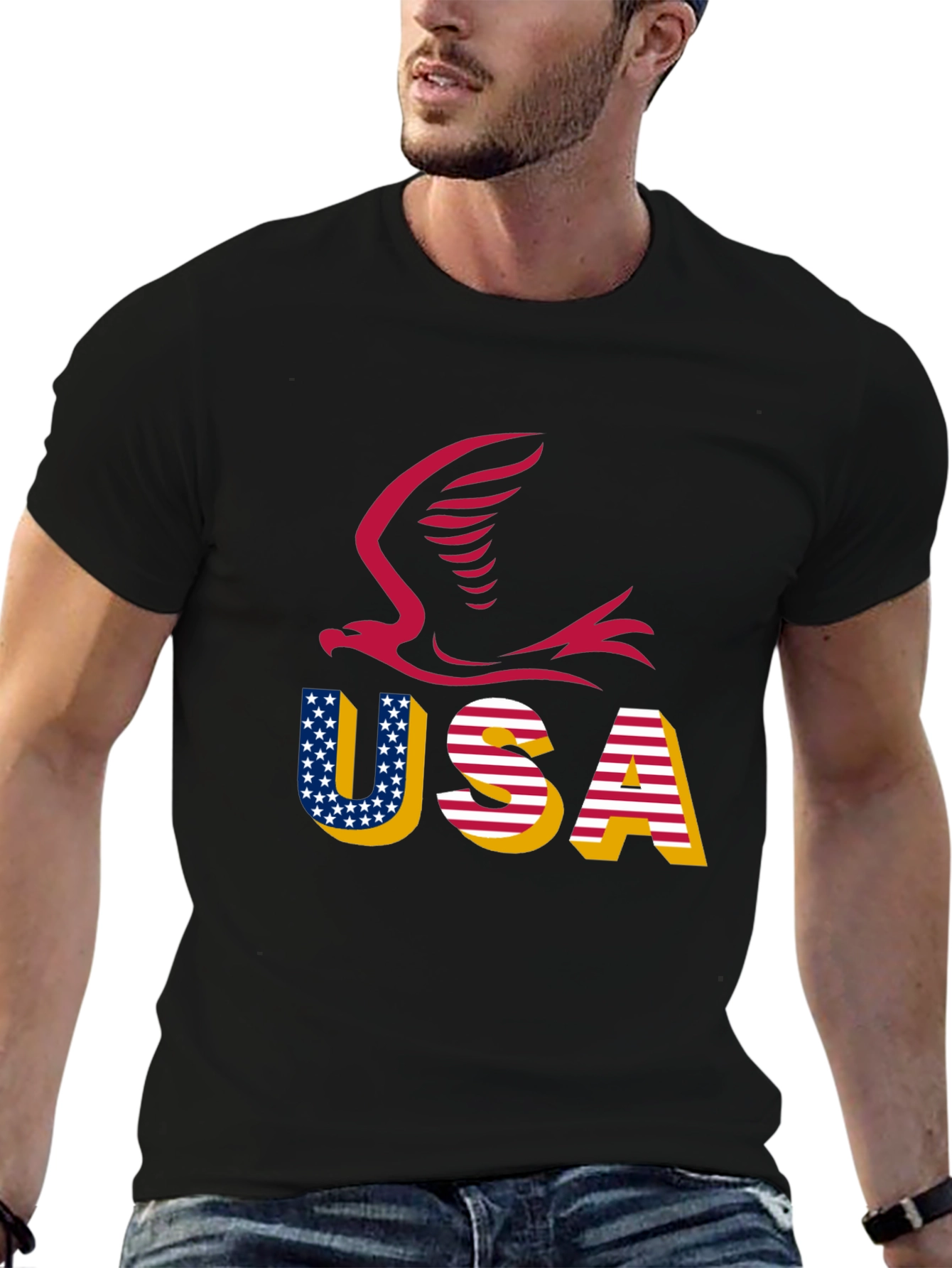 USA Eagle Graphic Tee - Patriotic Style