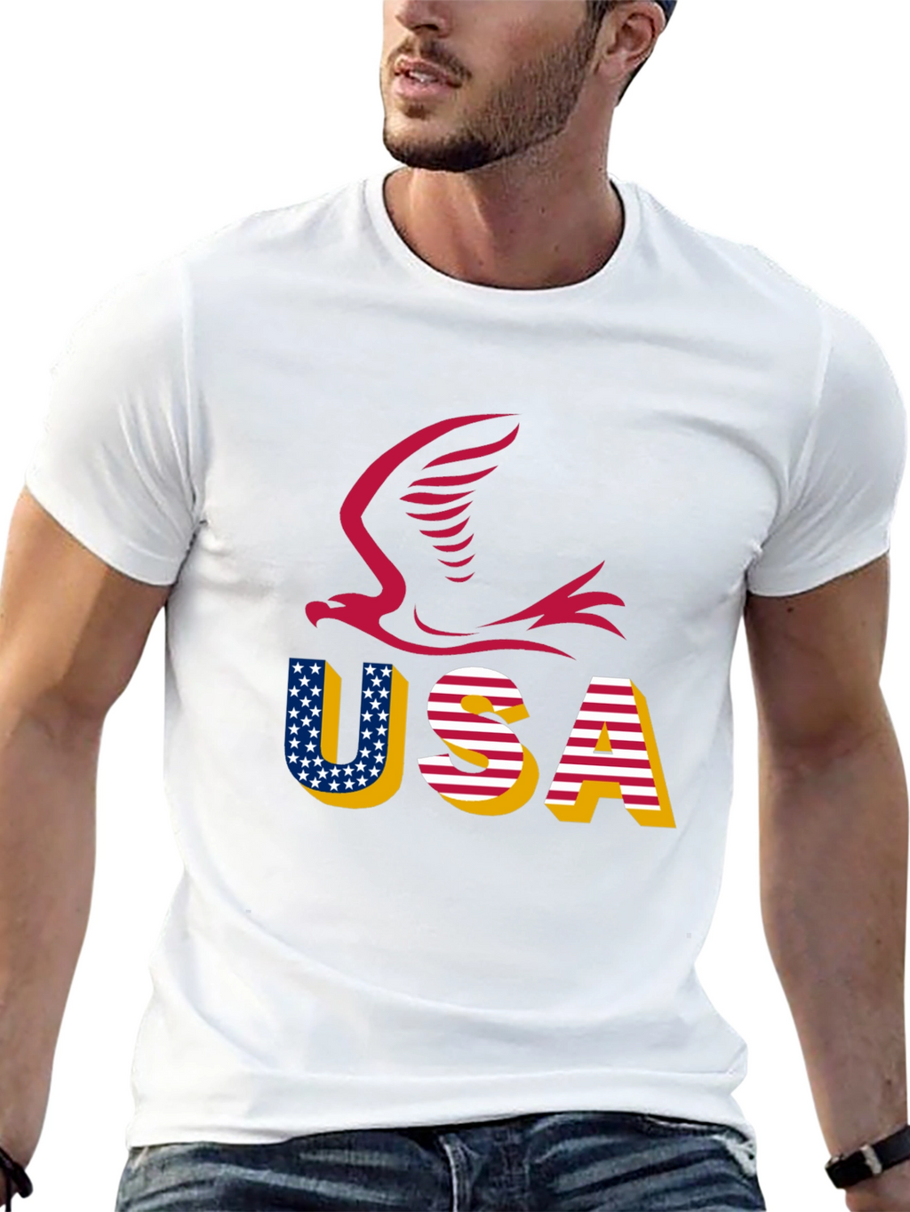 USA Eagle Graphic Tee - Patriotic Style