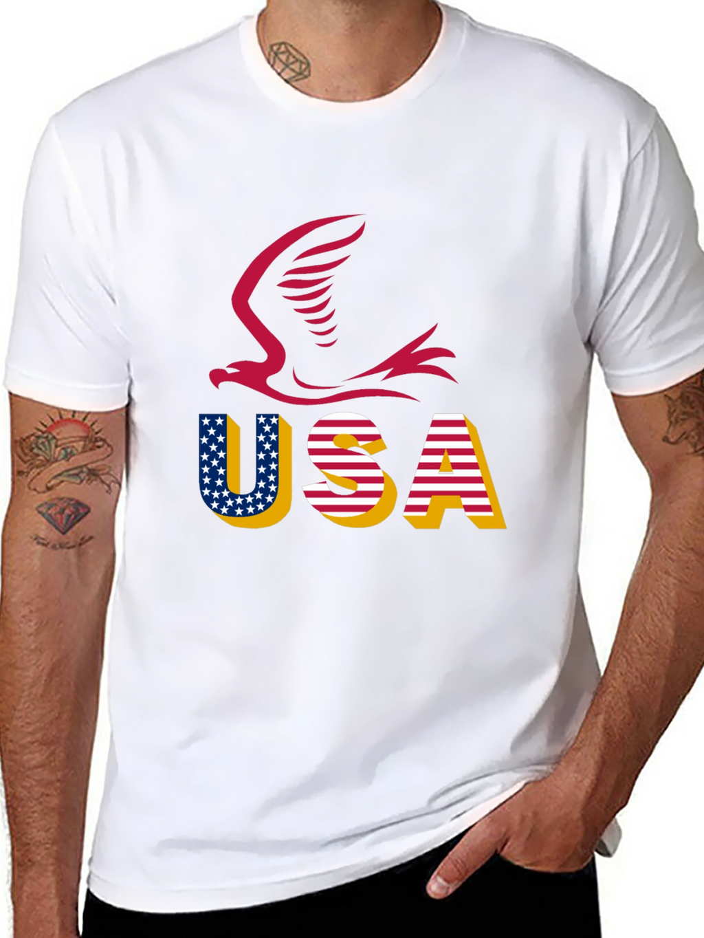 USA Eagle Graphic Tee - Patriotic Style