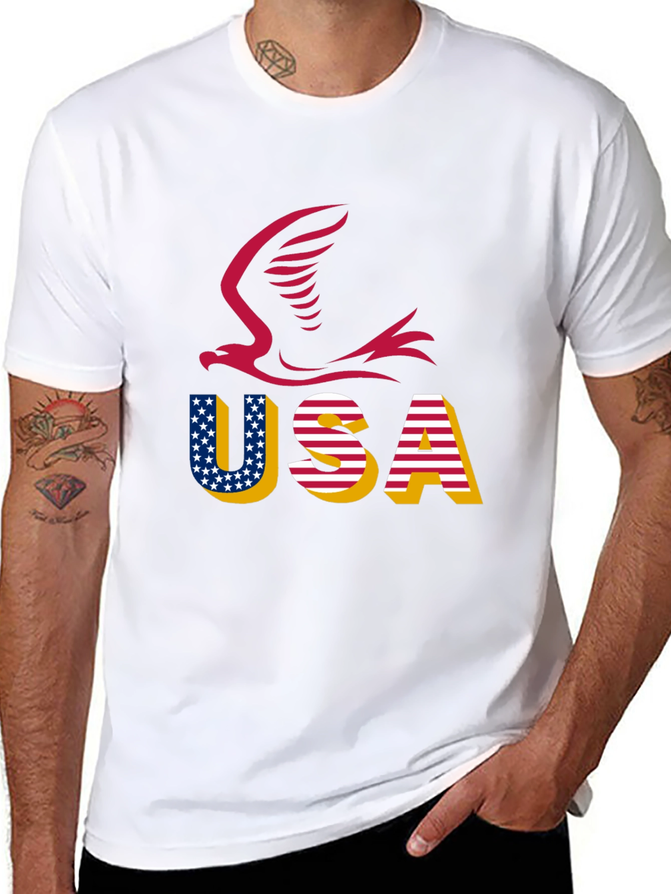 USA Eagle Graphic Tee - Patriotic Style