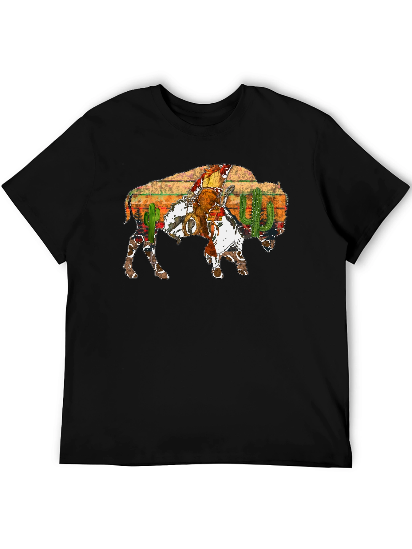 Buffalo Cowboy Graphic Tee - Western Style Shirt