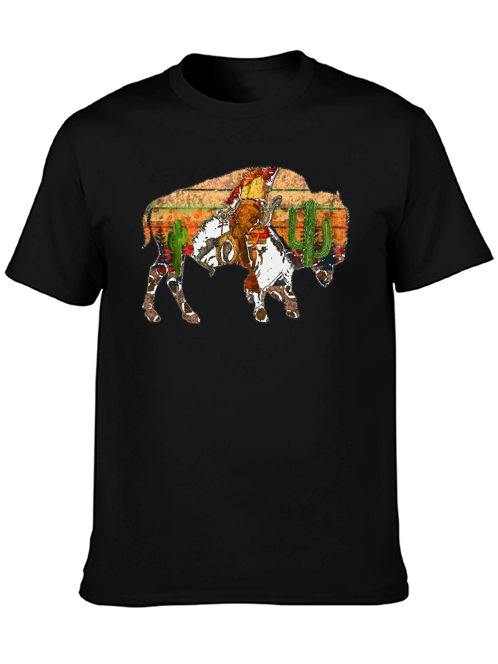 Buffalo Cowboy Graphic Tee - Western Style Shirt