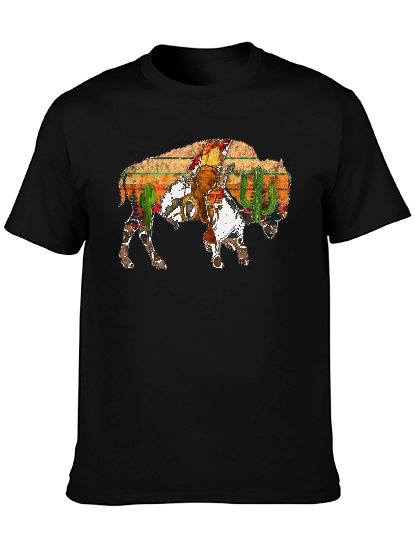 Buffalo Cowboy Graphic Tee - Western Style Shirt