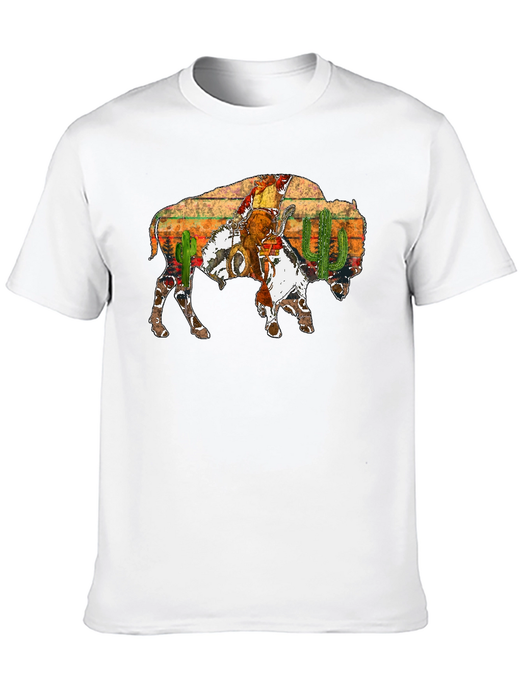 Buffalo Cowboy Graphic Tee - Western Style Shirt