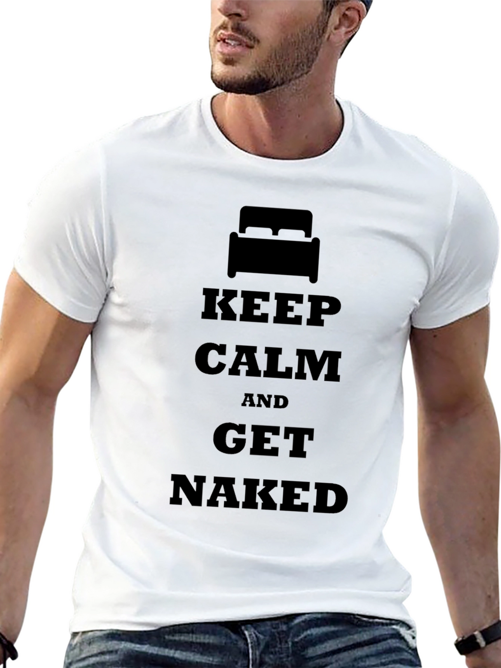 Keep Calm & Get Naked Black T-Shirt