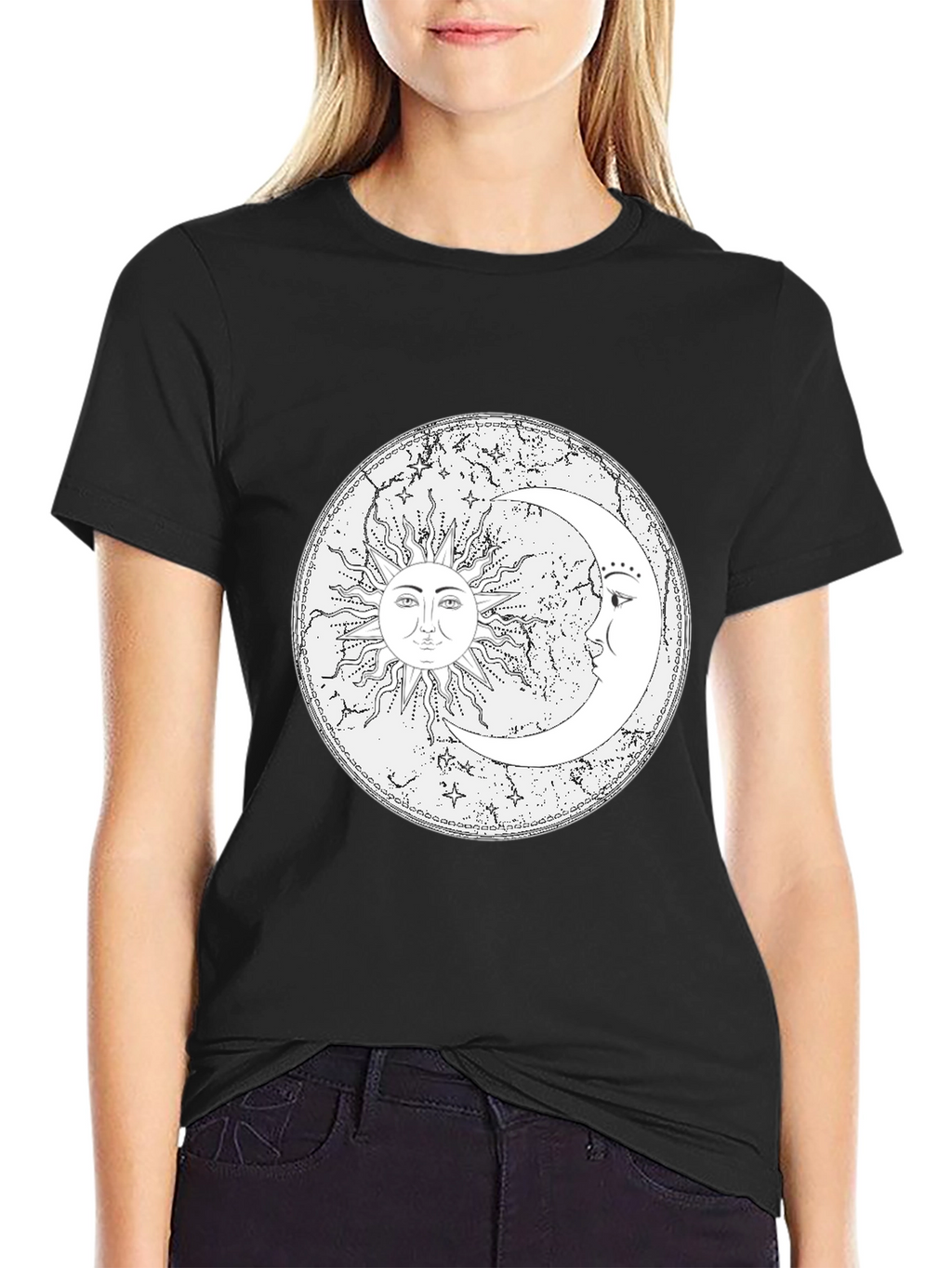 Sun & Moon Graphic Tee - Celestial Design
