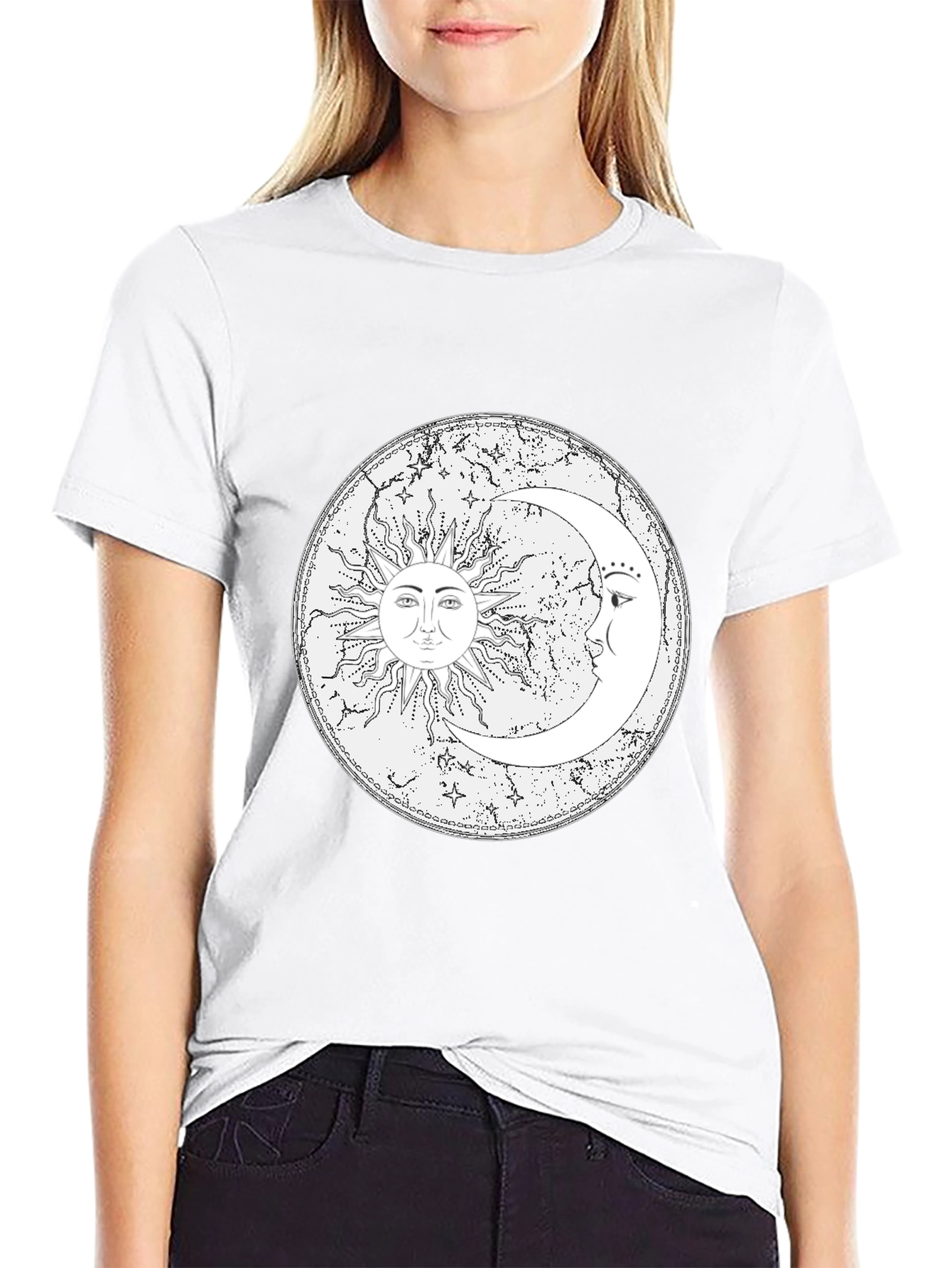 Sun & Moon Graphic Tee - Celestial Design