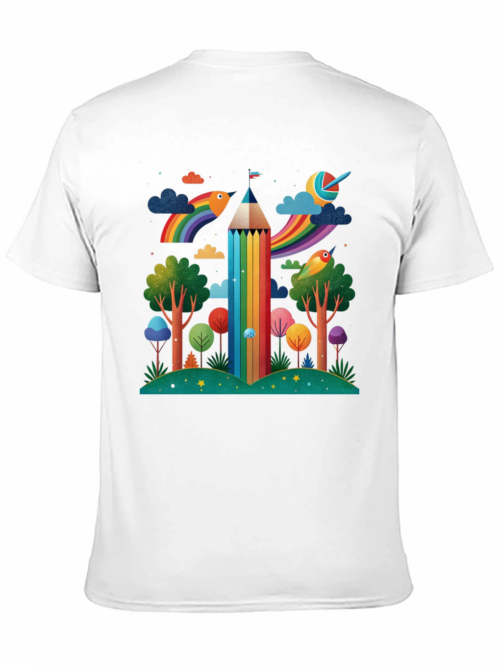 Rainbow Pencil Forest Graphic Tee