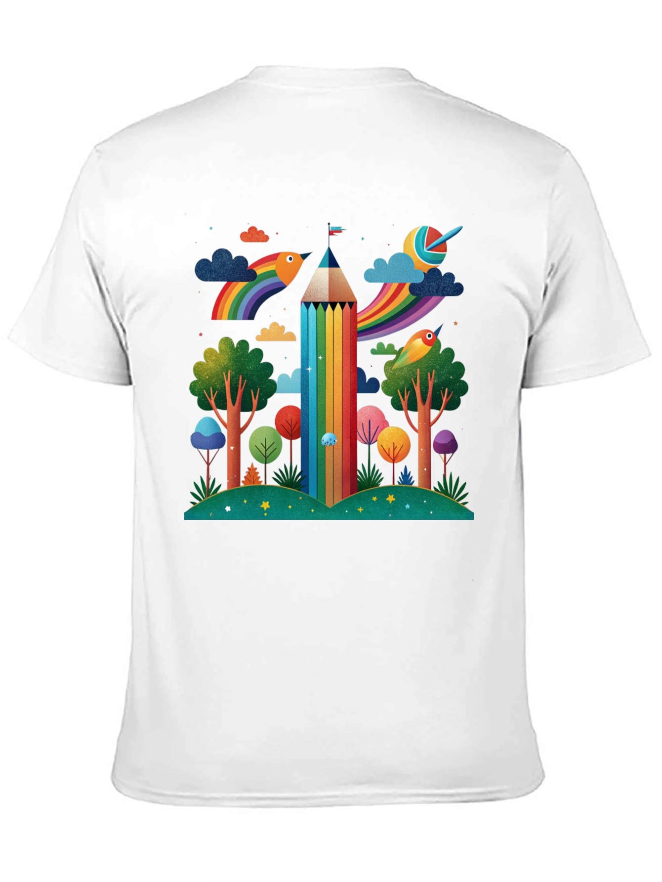 Rainbow Pencil Forest Graphic Tee
