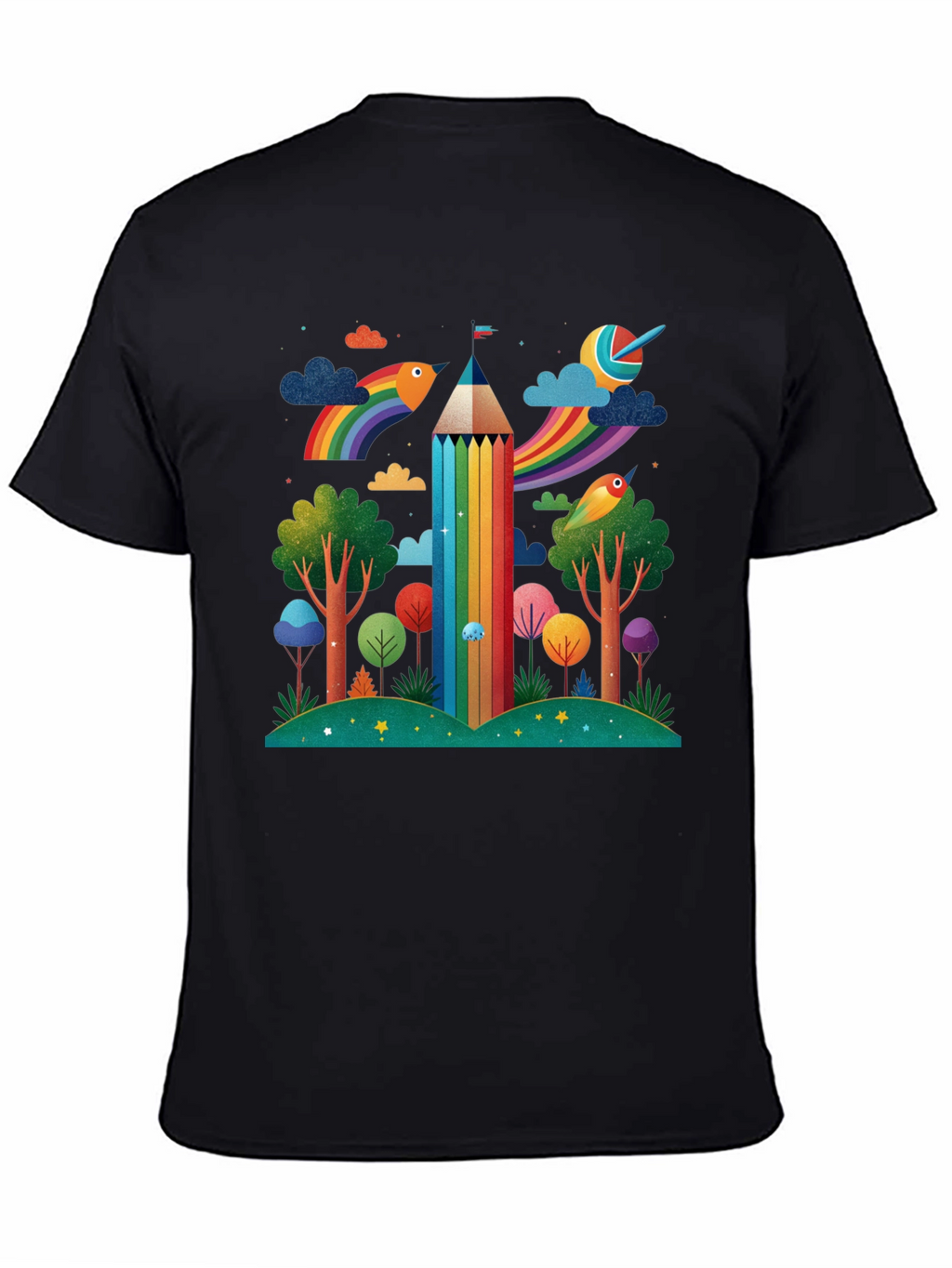 Rainbow Pencil Forest Graphic Tee