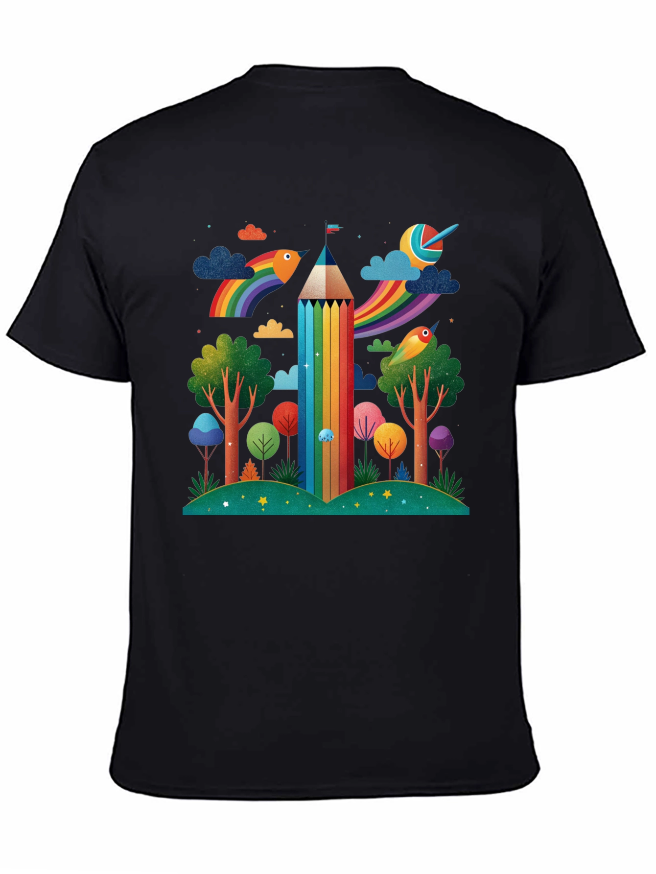 Rainbow Pencil Forest Graphic Tee