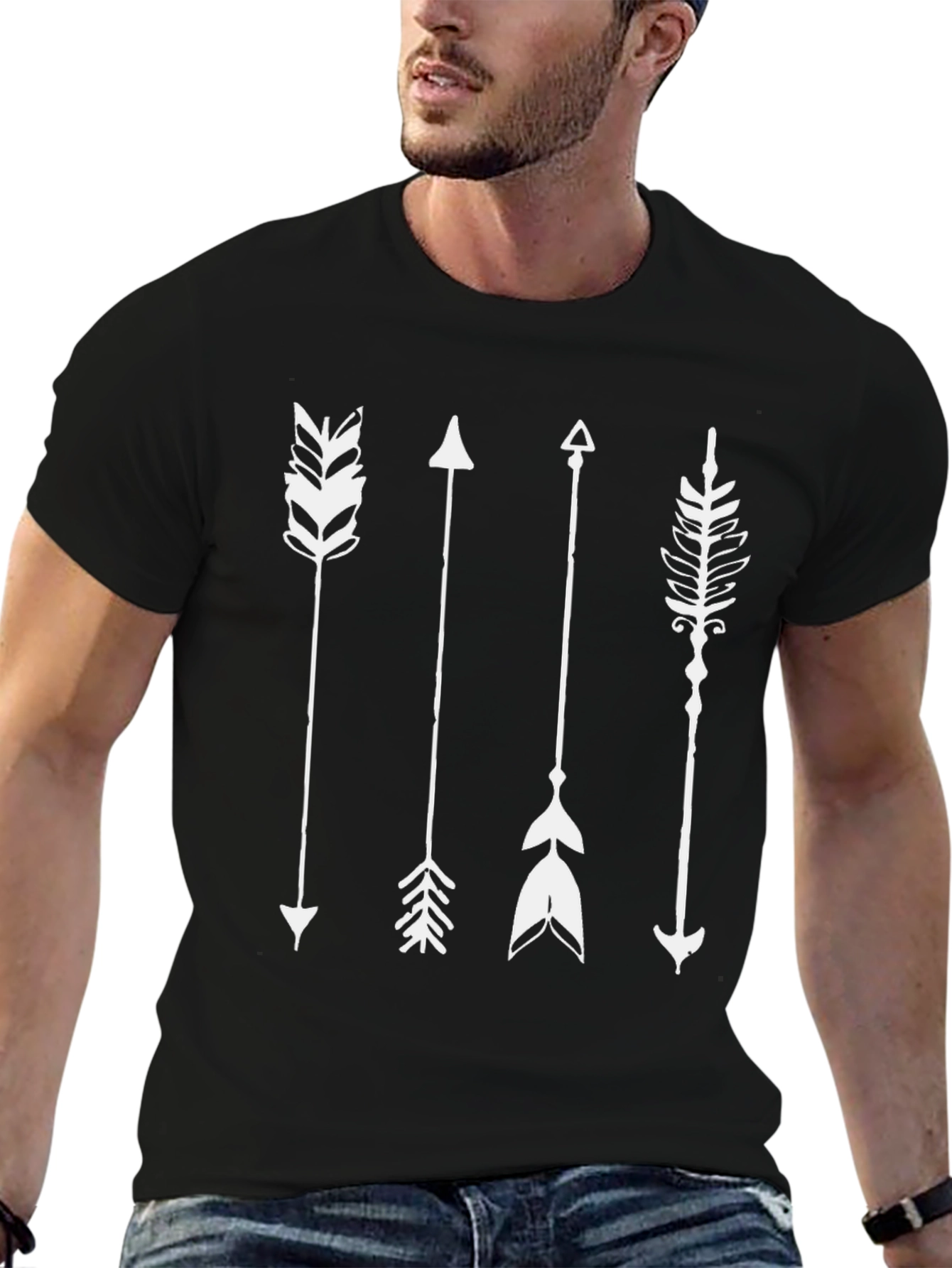 Mens Black Arrow Graphic T-Shirt