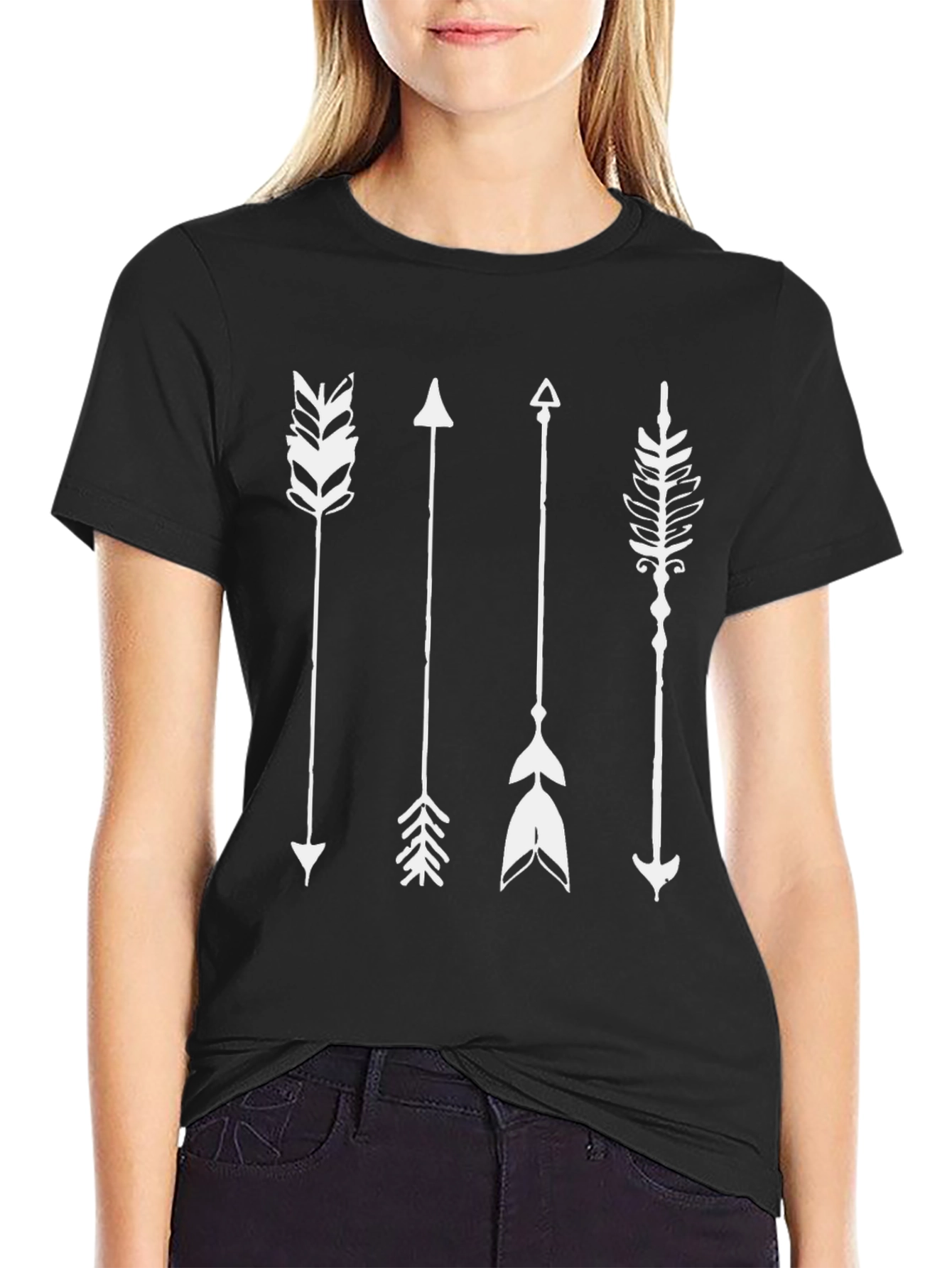 Mens Black Arrow Graphic T-Shirt