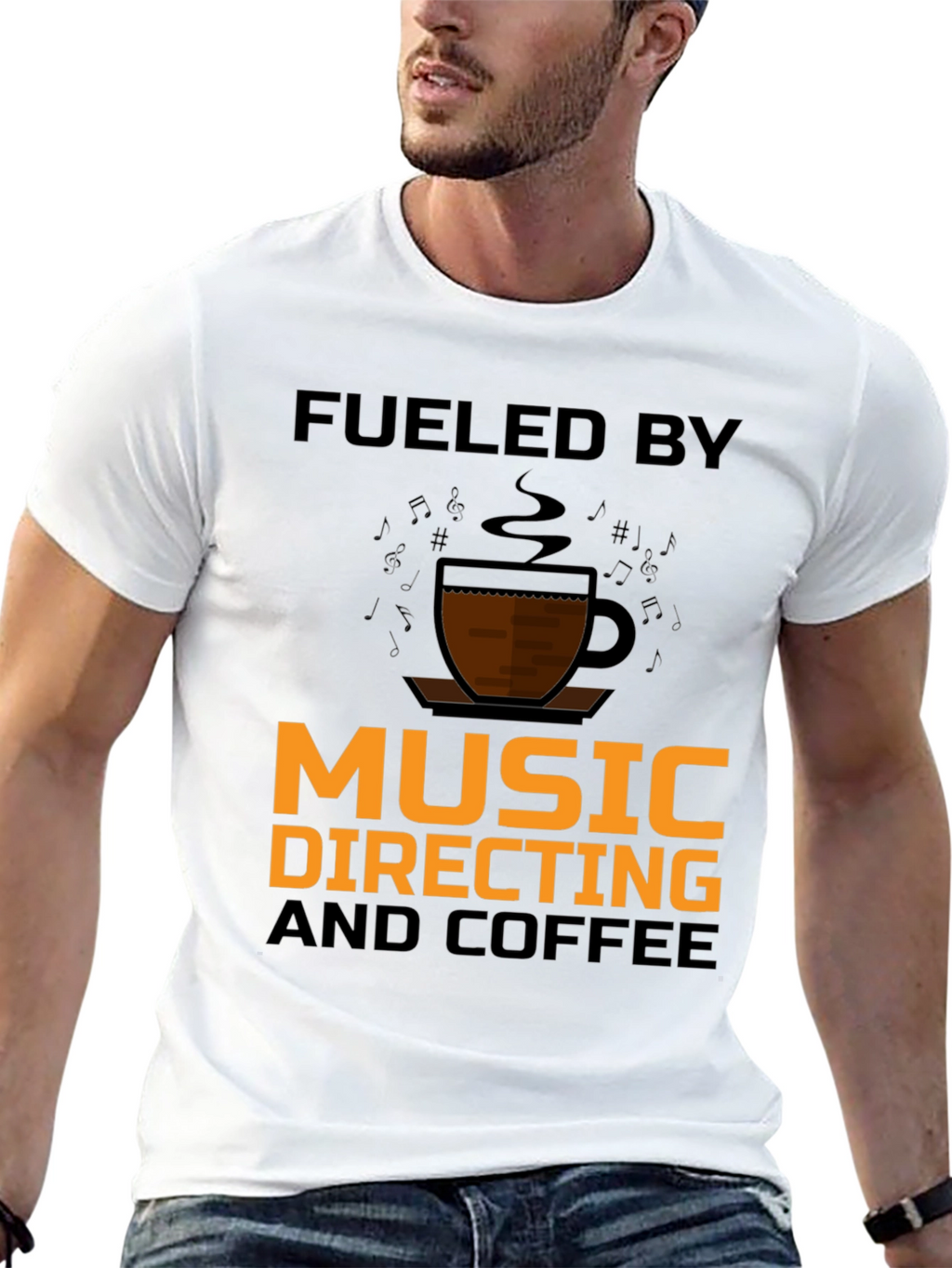 Music Directing & Coffee T-Shirt - Black