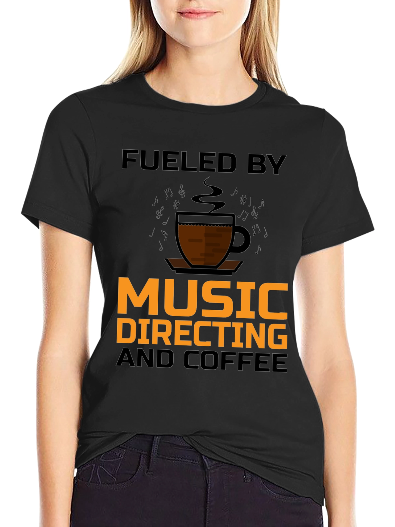 Music Directing & Coffee T-Shirt - Black