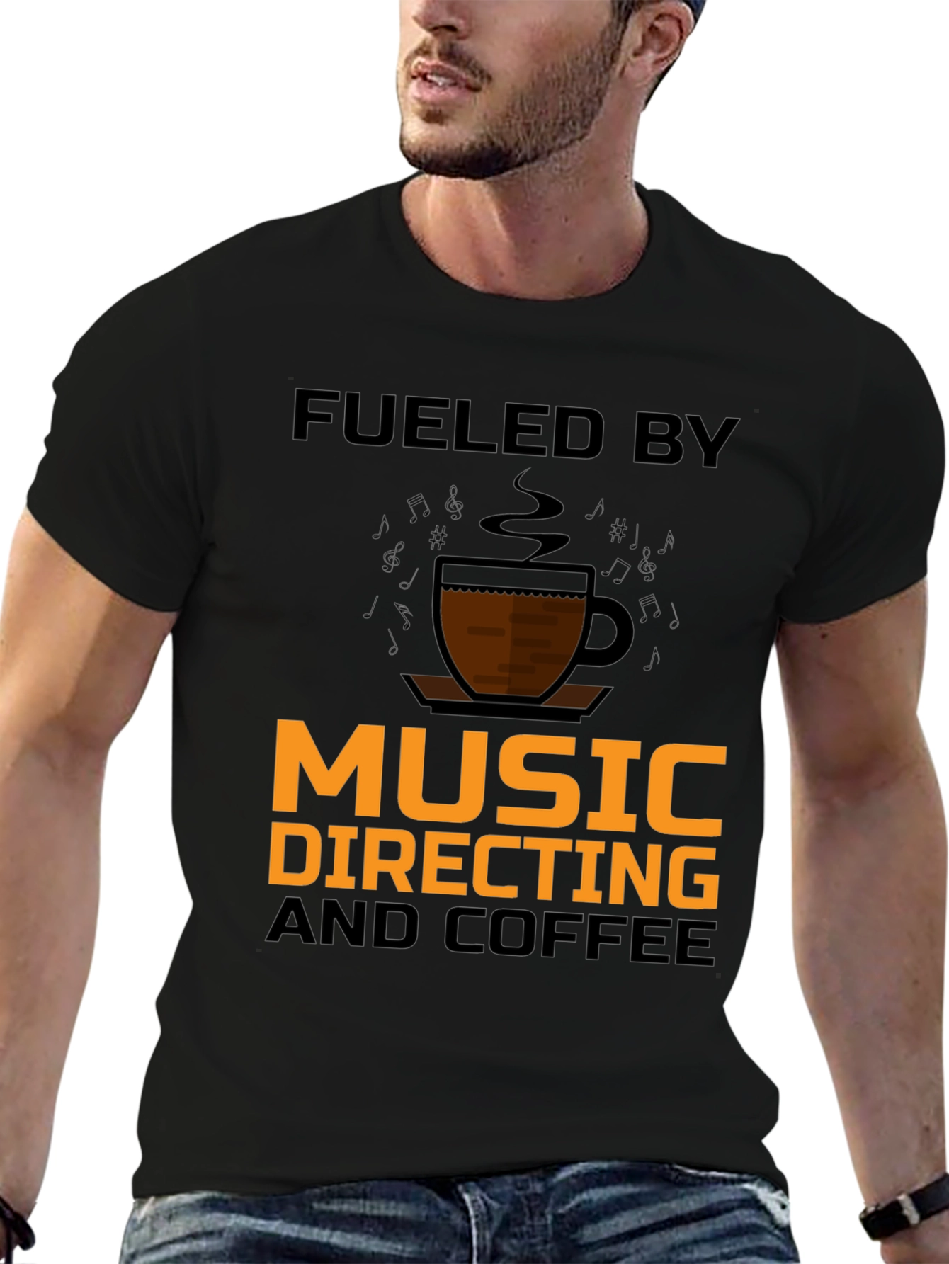 Music Directing & Coffee T-Shirt - Black