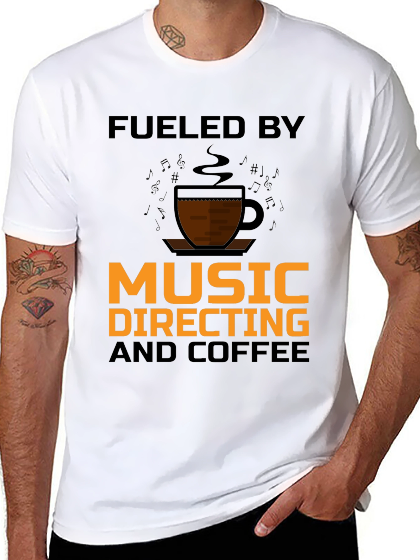 Music Directing & Coffee T-Shirt - Black