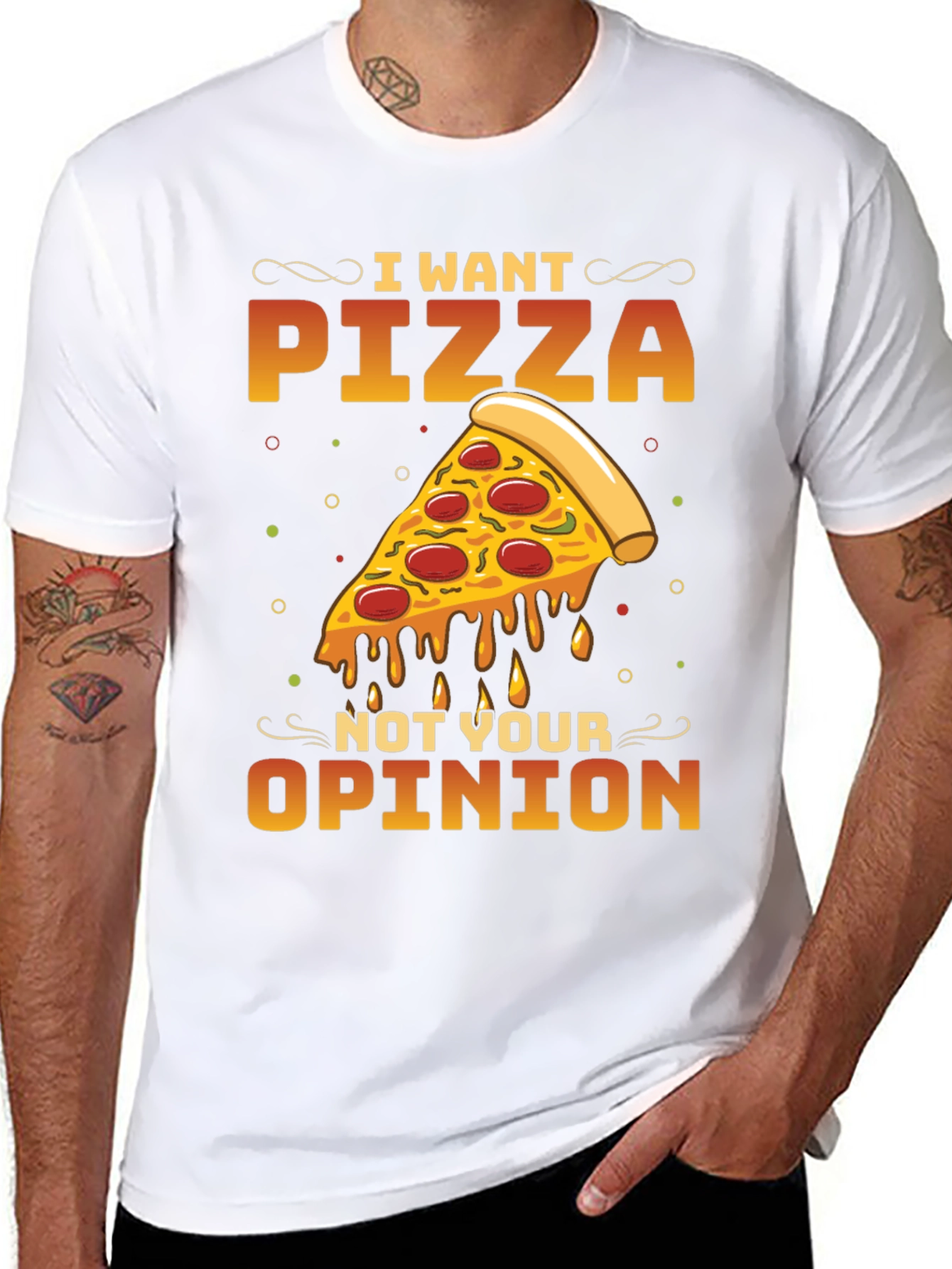 I Want Pizza Not Your Opinion Black T-Shirt