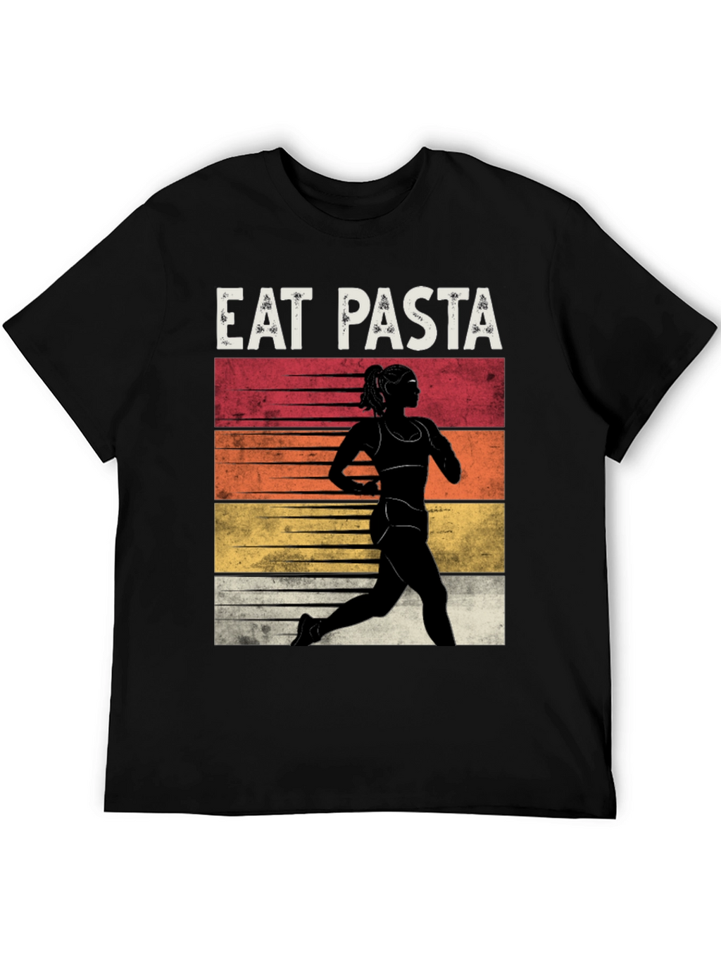 Eat Pasta Run Faster Black T-Shirt