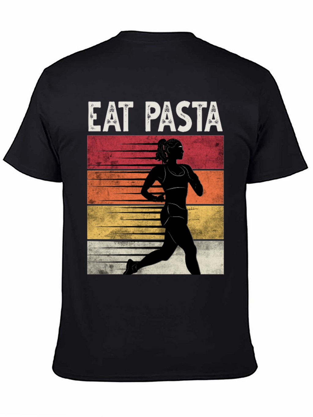Eat Pasta Run Faster Black T-Shirt